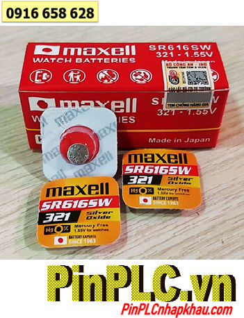 Maxell SR616SW _Pin 321; Pin đồng hồ 1.55v Silver Oxide Maxell SR616SW _Pin 321 /Loại vỉ 1viên 